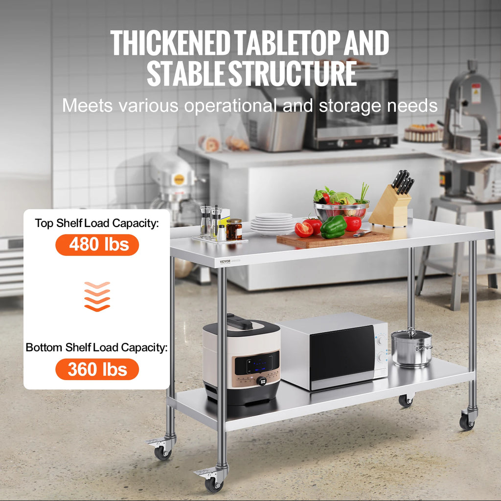 Stainless Worktable Commercial Food Prep
