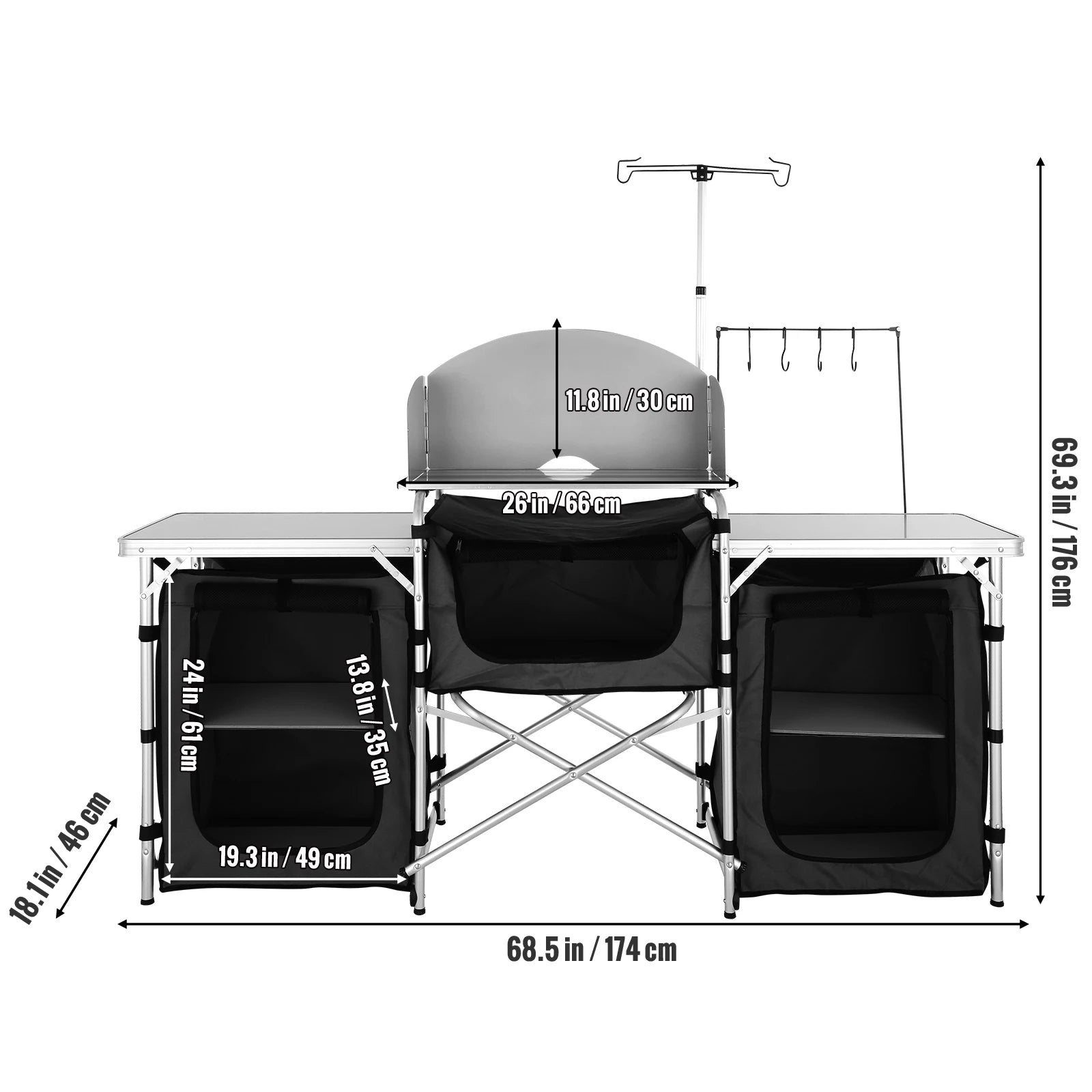 Camping Kitchen Table Cabinet Folding