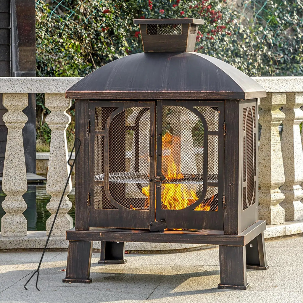 Metal Chiminea/Fire Pit/Grill/Wood Burning Fire