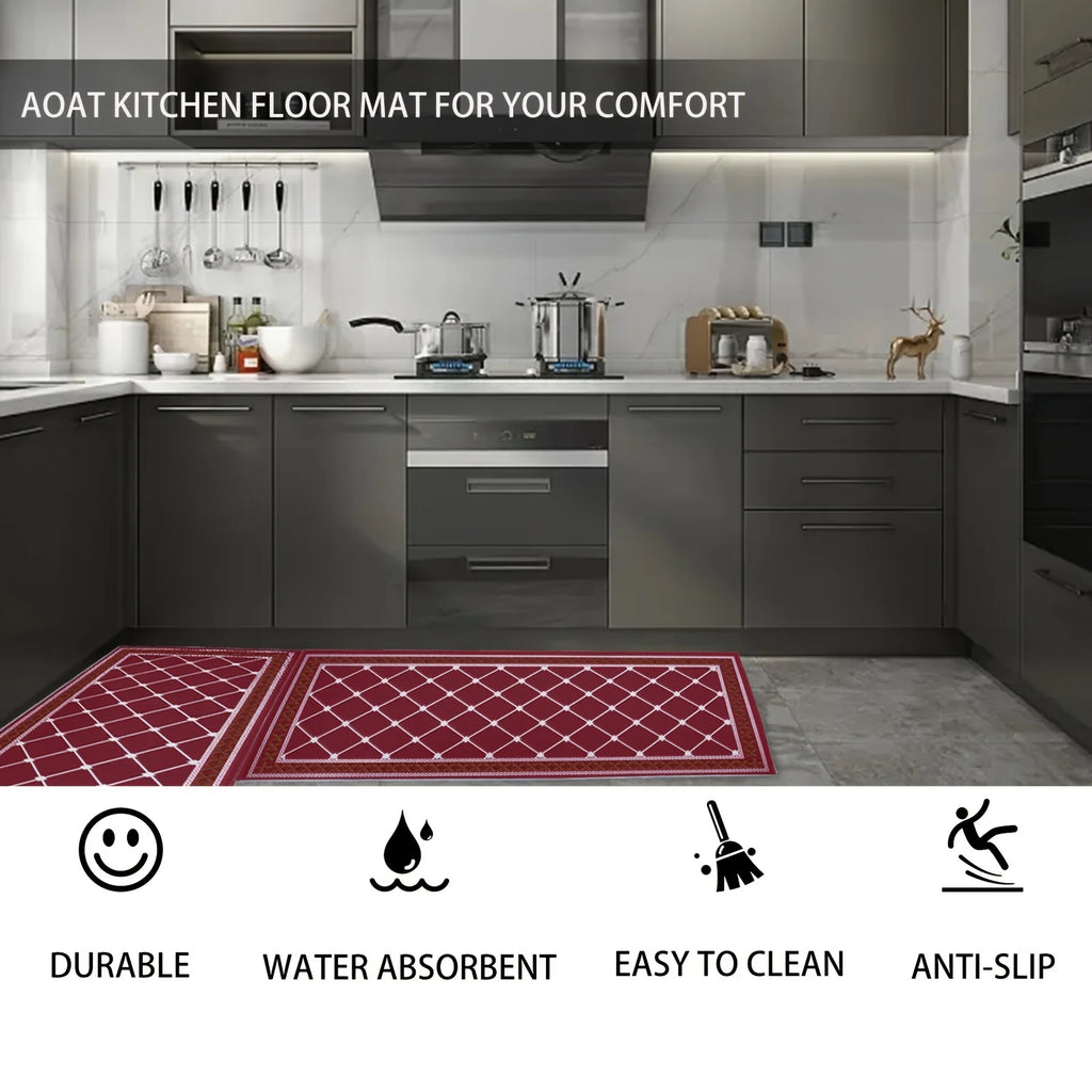 19'7"x31.5" + 19'7"x47.2" Cushioned Kitchen Waterproof Mats