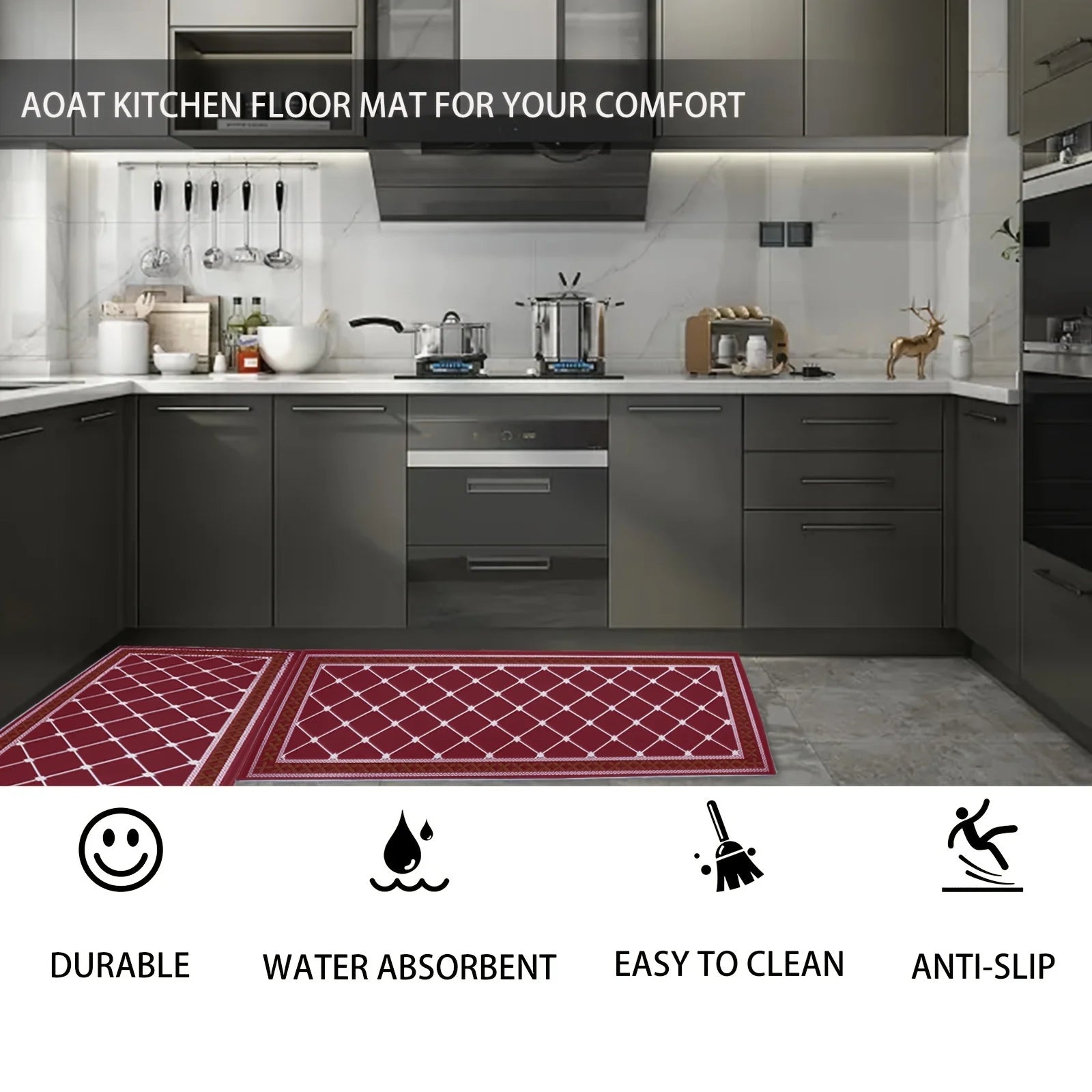 19'7"x31.5" + 19'7"x47.2" Cushioned Waterproof Mats