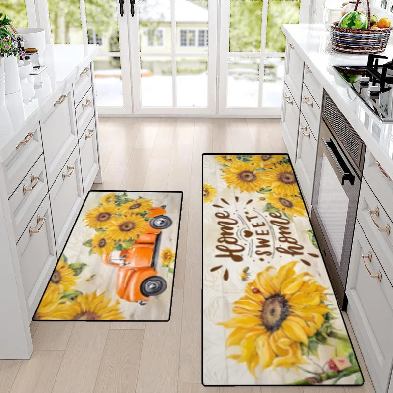 Playful Sunflower Print Kitchen
