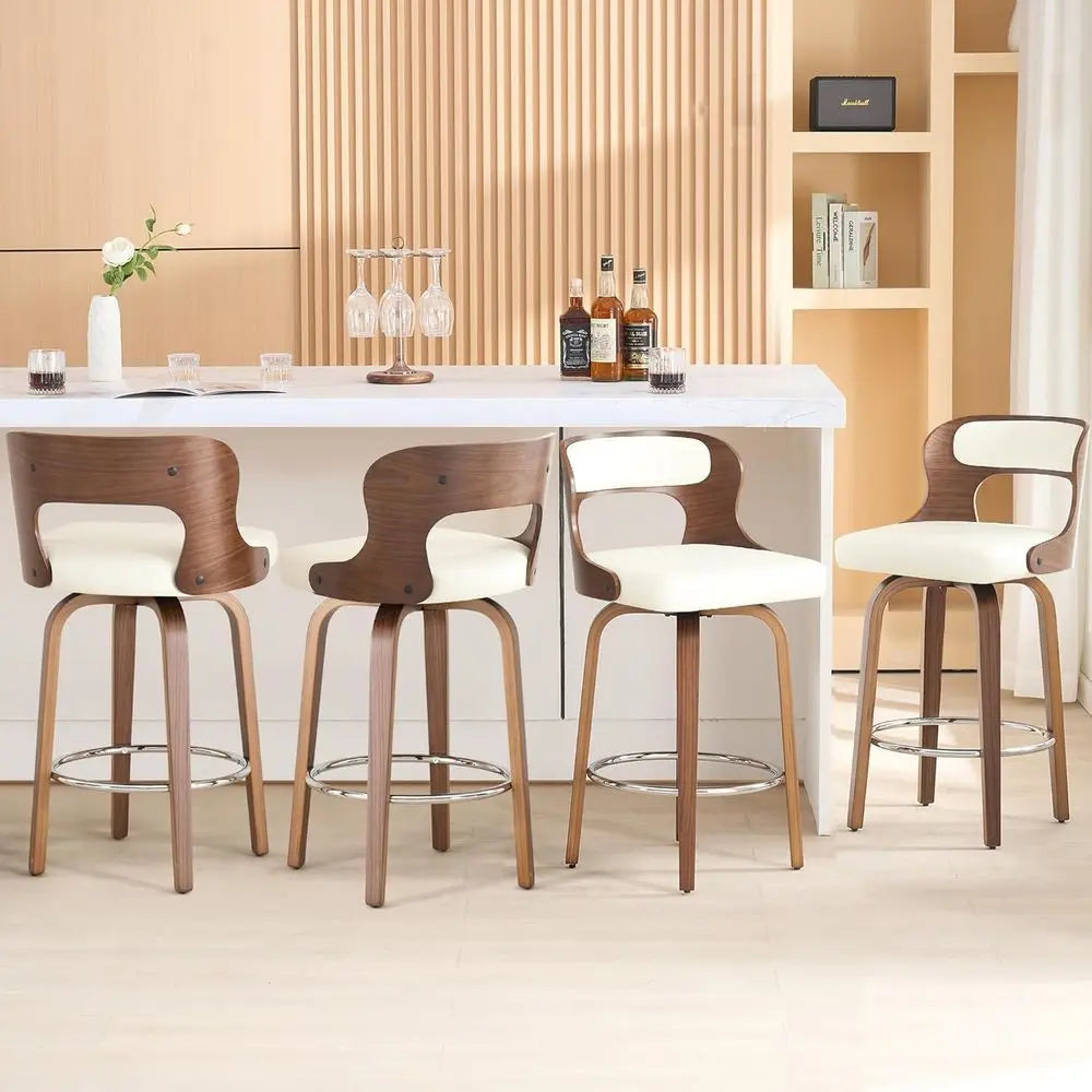 26"Barstools with Bentwood/Leather Swivel