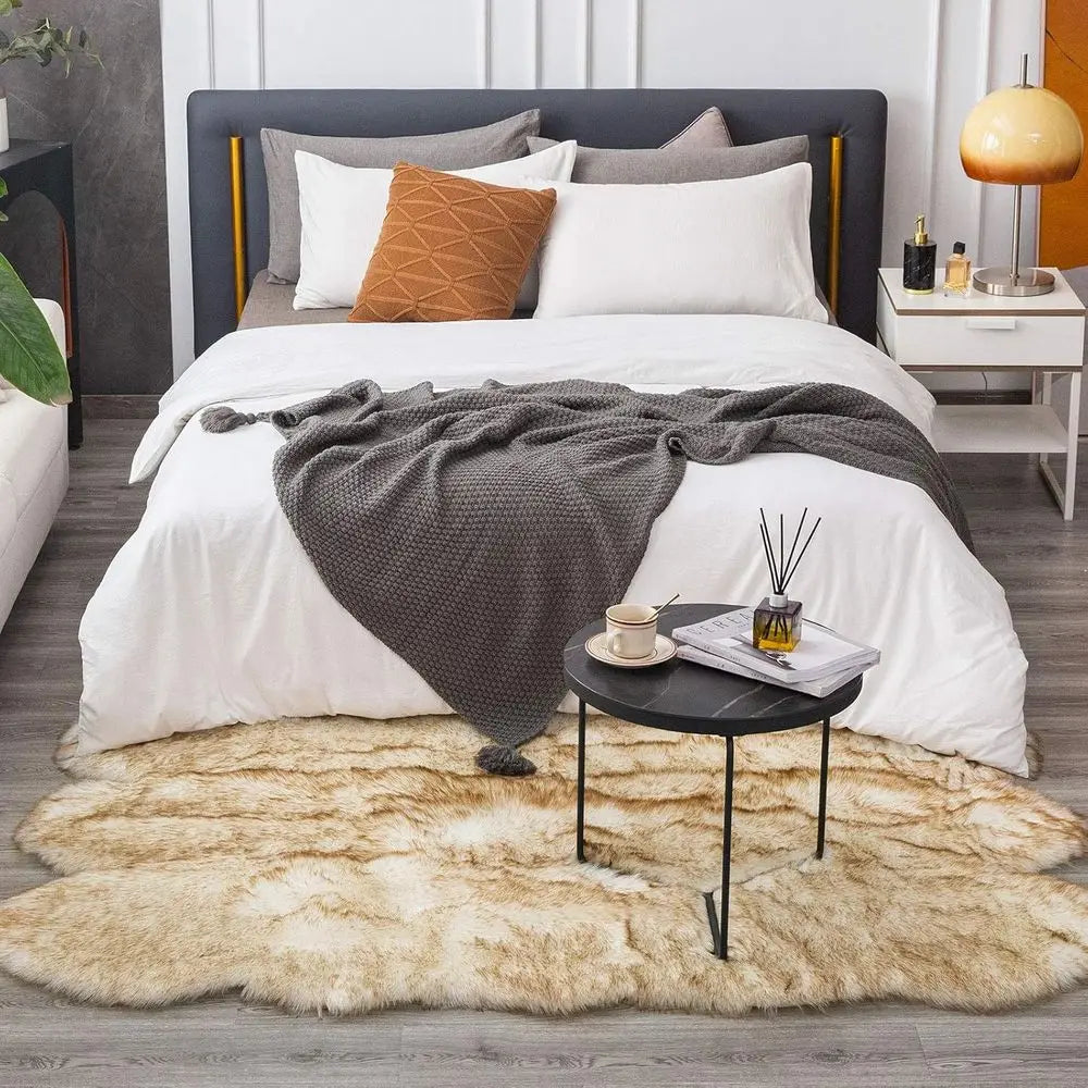 4x6 White Faux Sheepskin Soft Fluffy