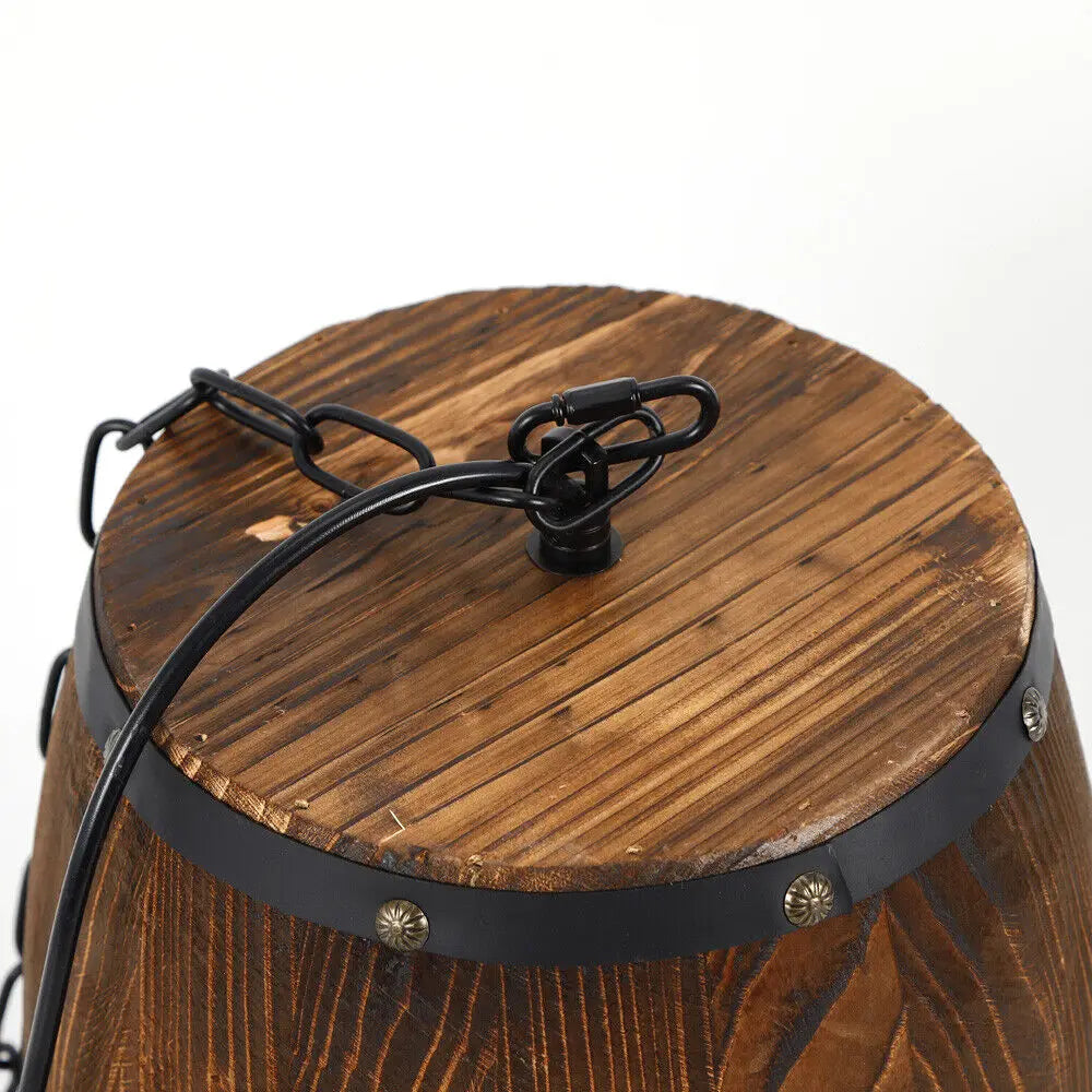 Vintage Rustic Wine Barrel Light