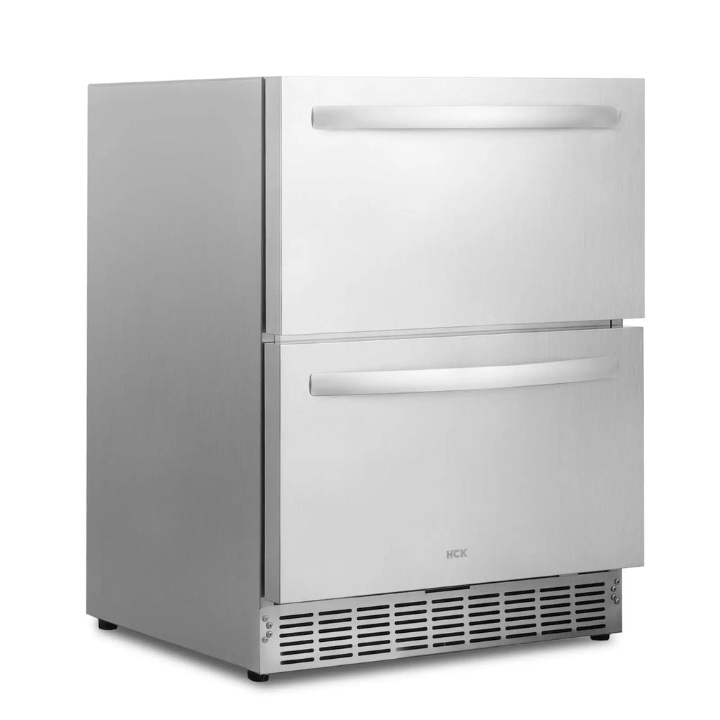 24" Under Counter Double Drawer Fridge Stainless