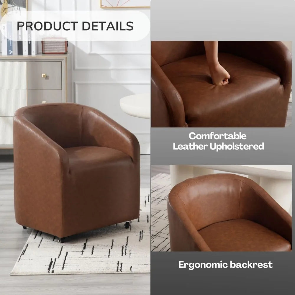Brown Swivel Dining w/Leather