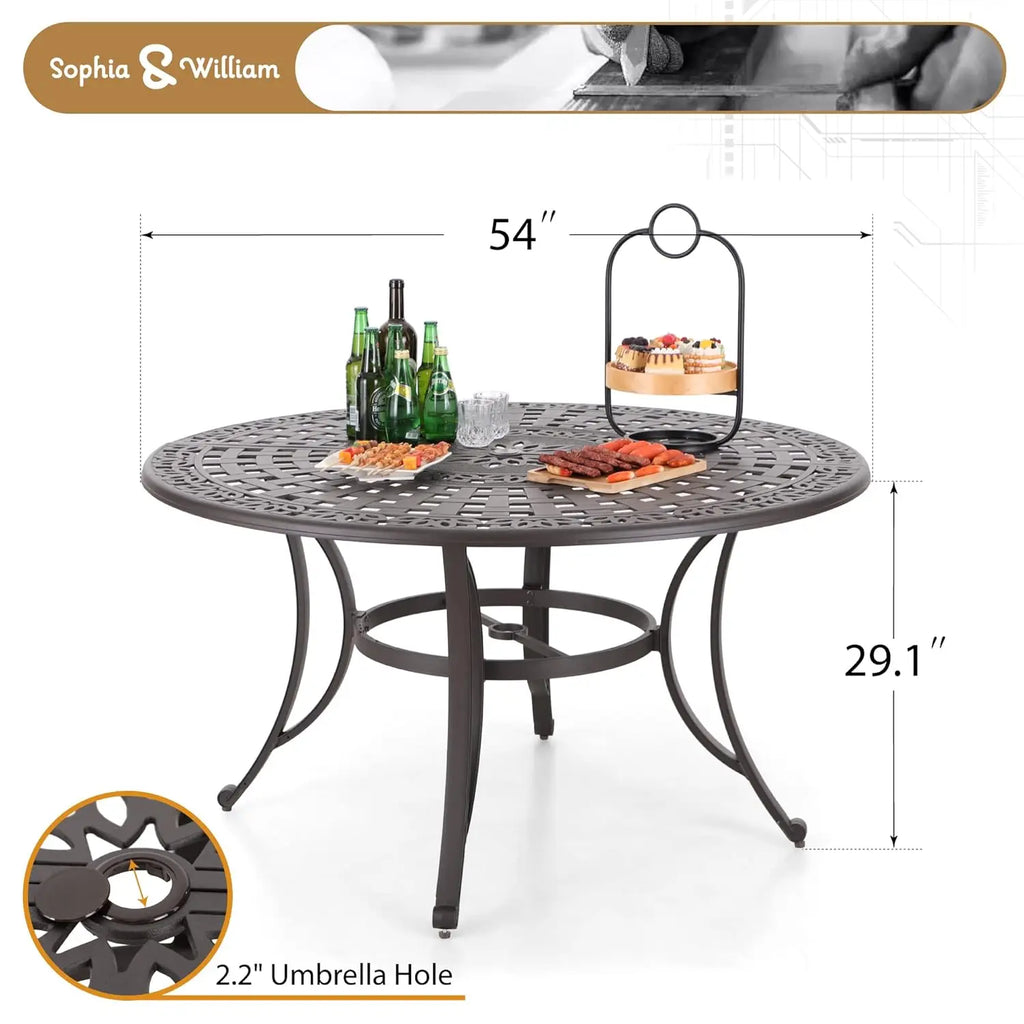 Round Cast Aluminum Outdoor Bronze