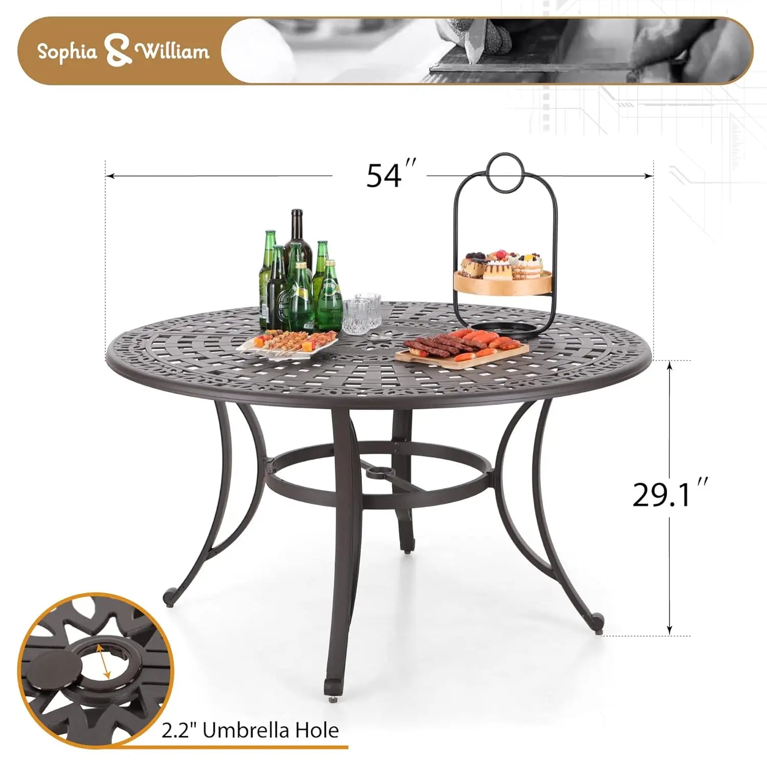 Round Cast Aluminum Outdoor Bronze