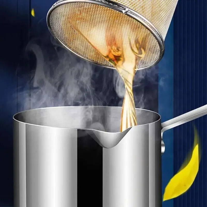 Deep Frying Pot W/Strainer Stainless