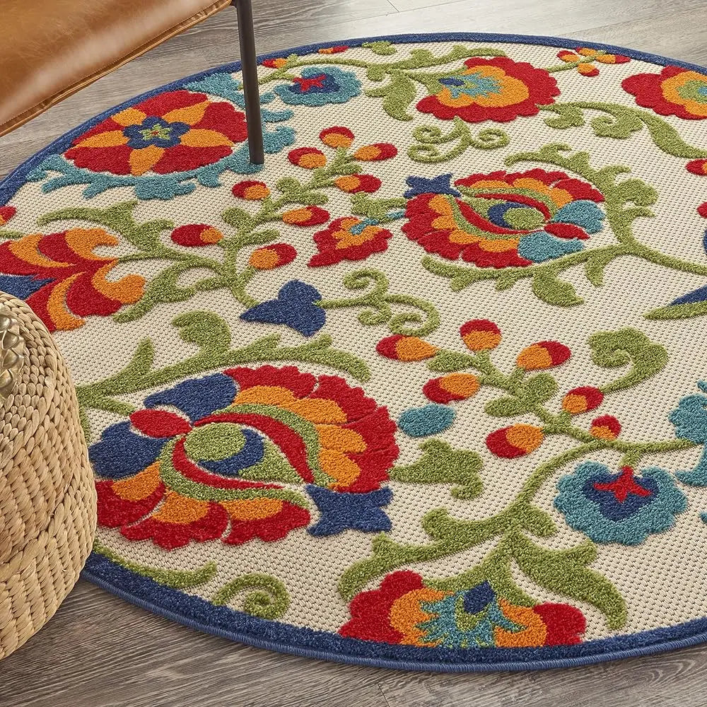 Floral Area Rug, 3'6"" X5'6, Multicolor