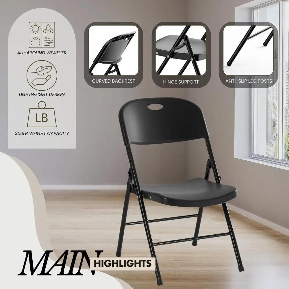 2 Durable Stackable Plastic Chairs, 450# Capacity