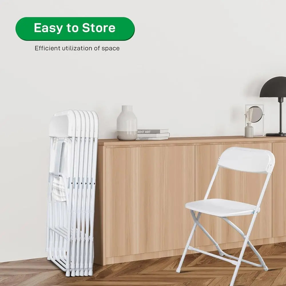 6 Stackable White Folding 350lbs Capacity