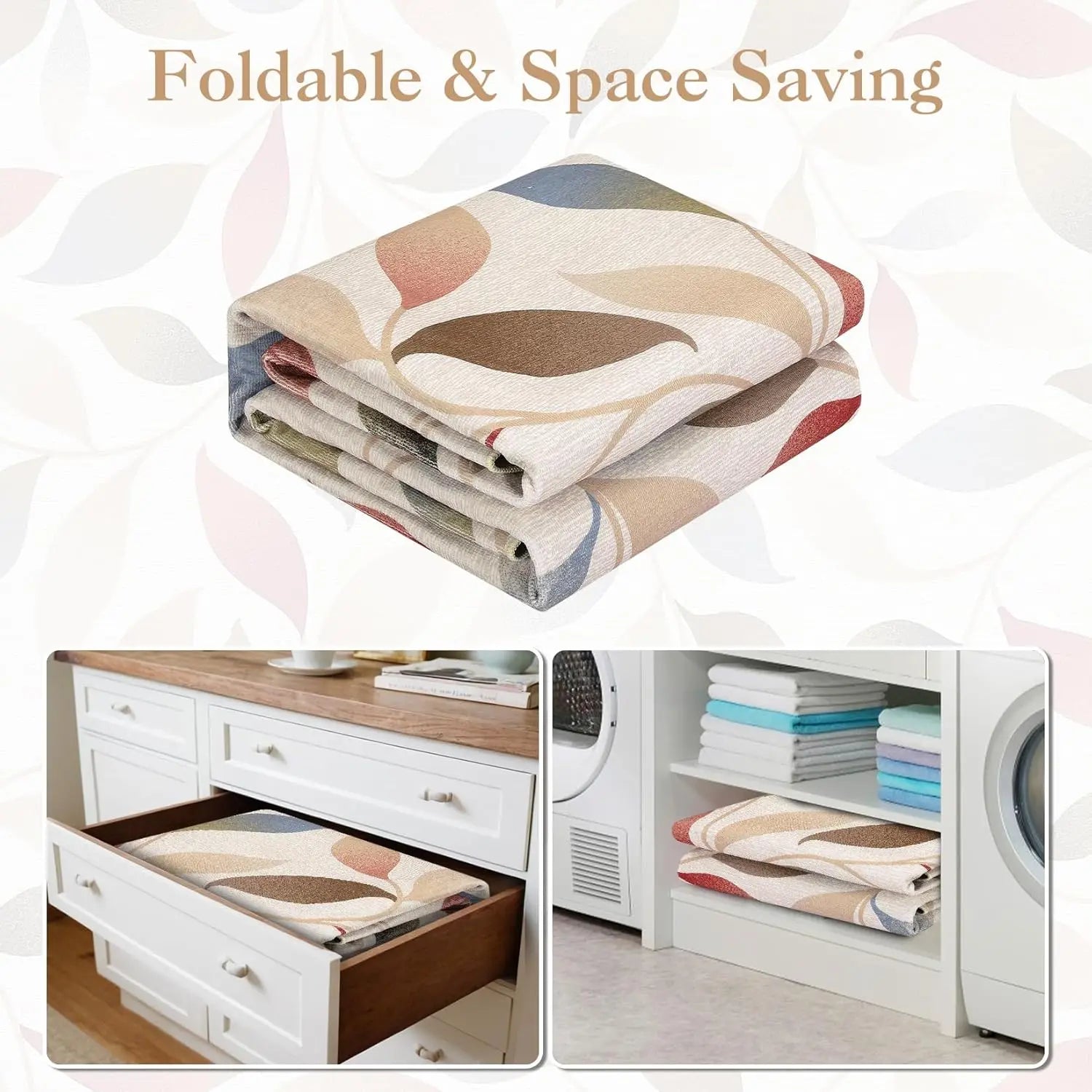 Washable Modern Leaf Soft Low Pile