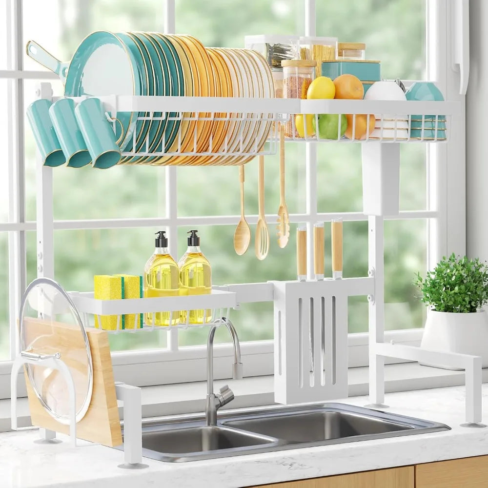 Adjustable Over Sink Dish Rack 3 Tier