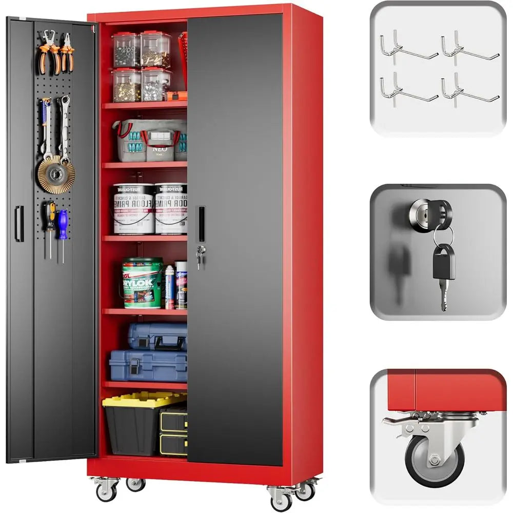 71 Tall Lockable Metal Storage Cabinet