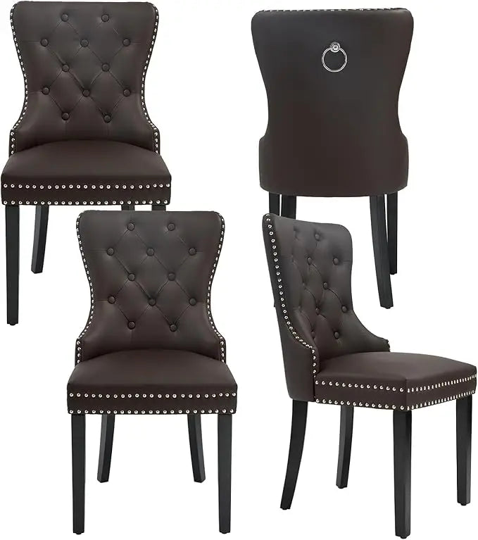 4 Velvet Tufted Upholstered Stainless-Steel Legs