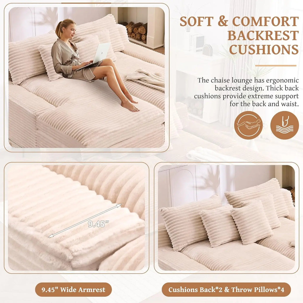 79.52" Boneless Oversized Double Chaise