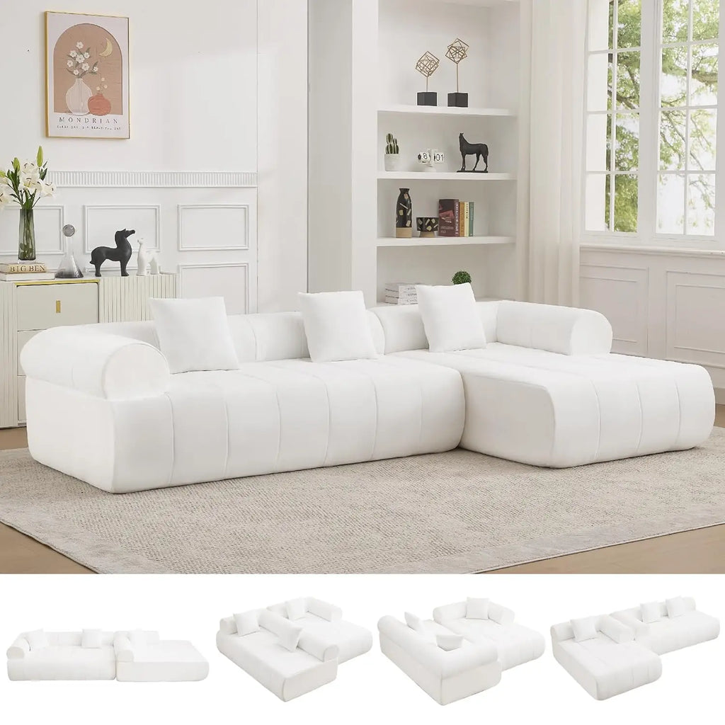 119'' Curved Boneless Sofa