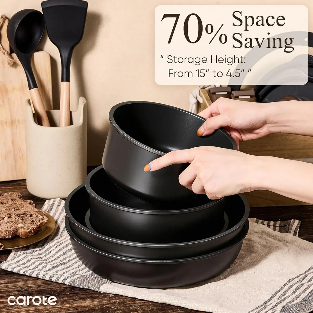 19pcs Pots and Pans Non-Stick Sets Induction