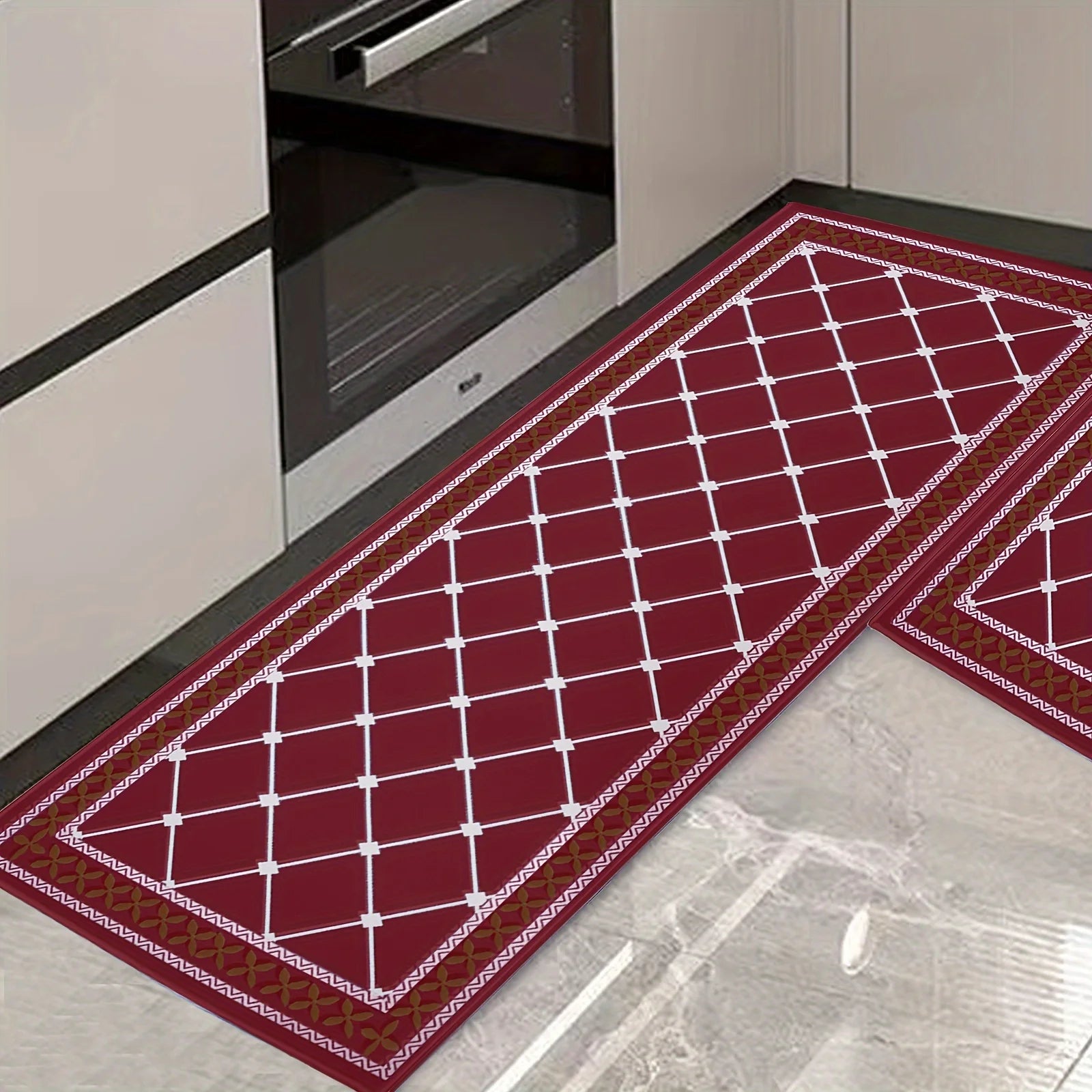 19'7"x31.5" + 19'7"x47.2" Cushioned Kitchen Waterproof Mats