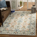 7' Square Ivory/Blue Handmade Boho
