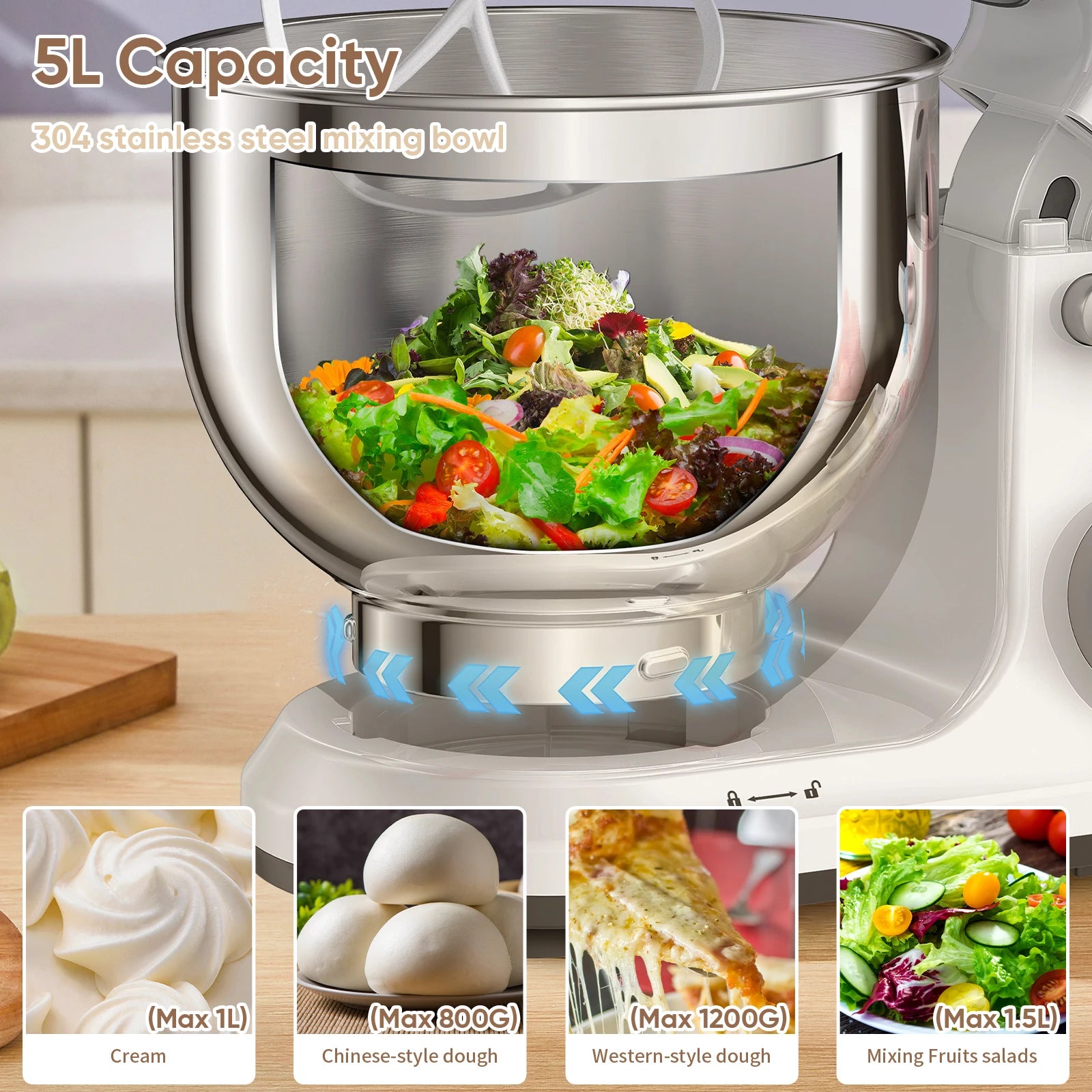 Food Stand Mixer, 1200W 11-Speeds DC Motor