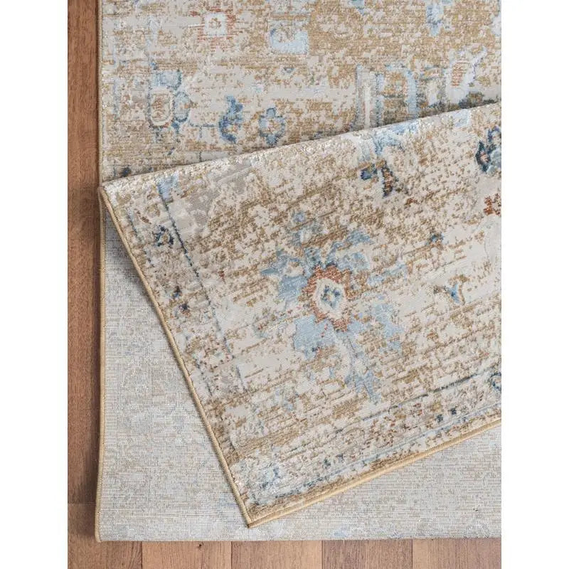 5'3"x7'3" Elegant Gold/Blue