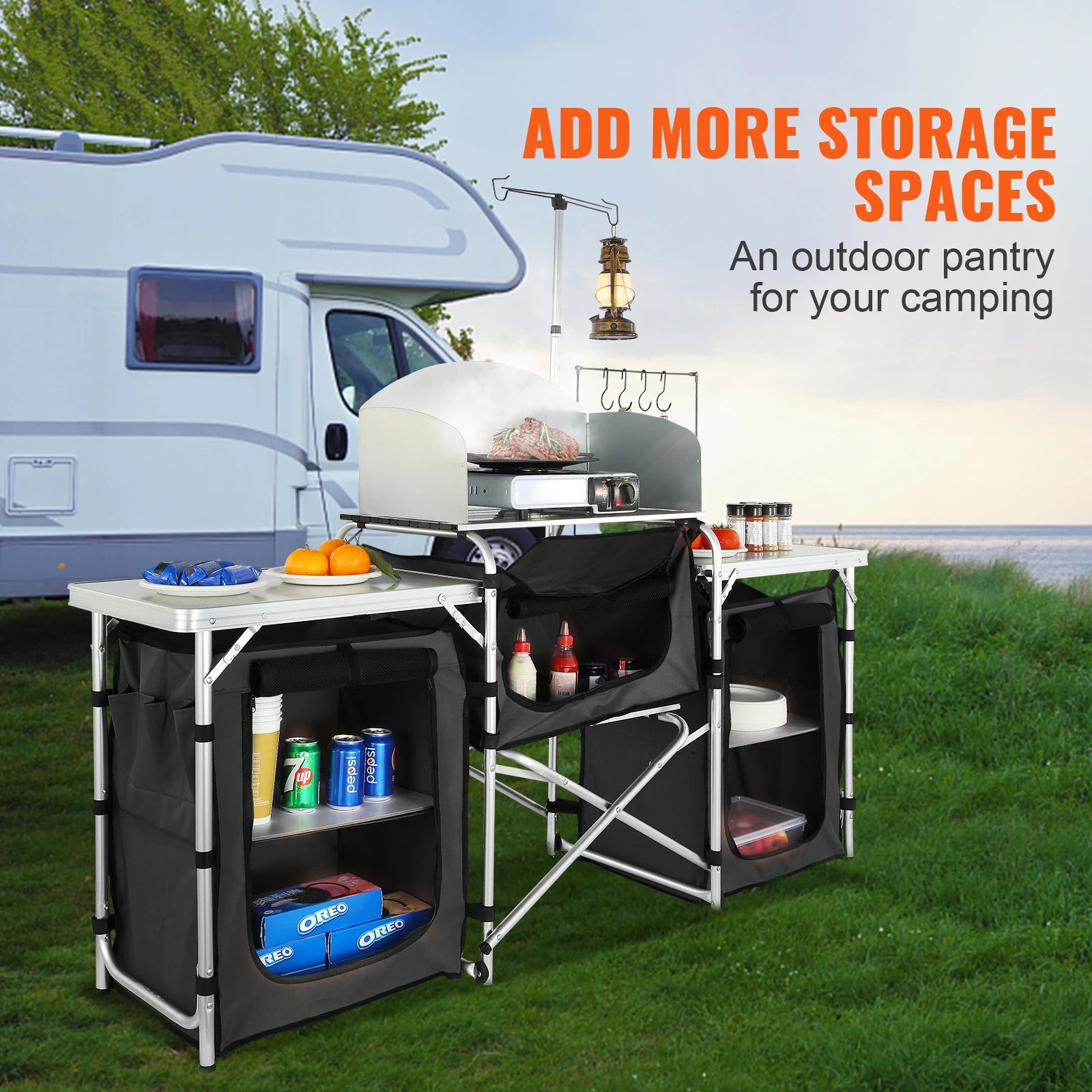 Camping Kitchen Table Cabinet Folding