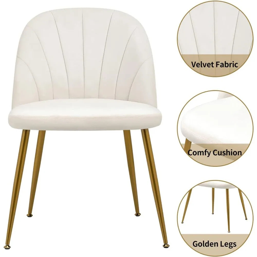 4, Velvet Mid-Century Modern Upholstered