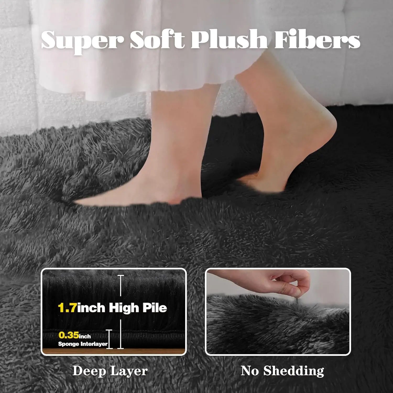 8x10 Washable Soft Fluffy Fuzzy Shag