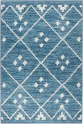 4x6 Washable Indigo Diamond