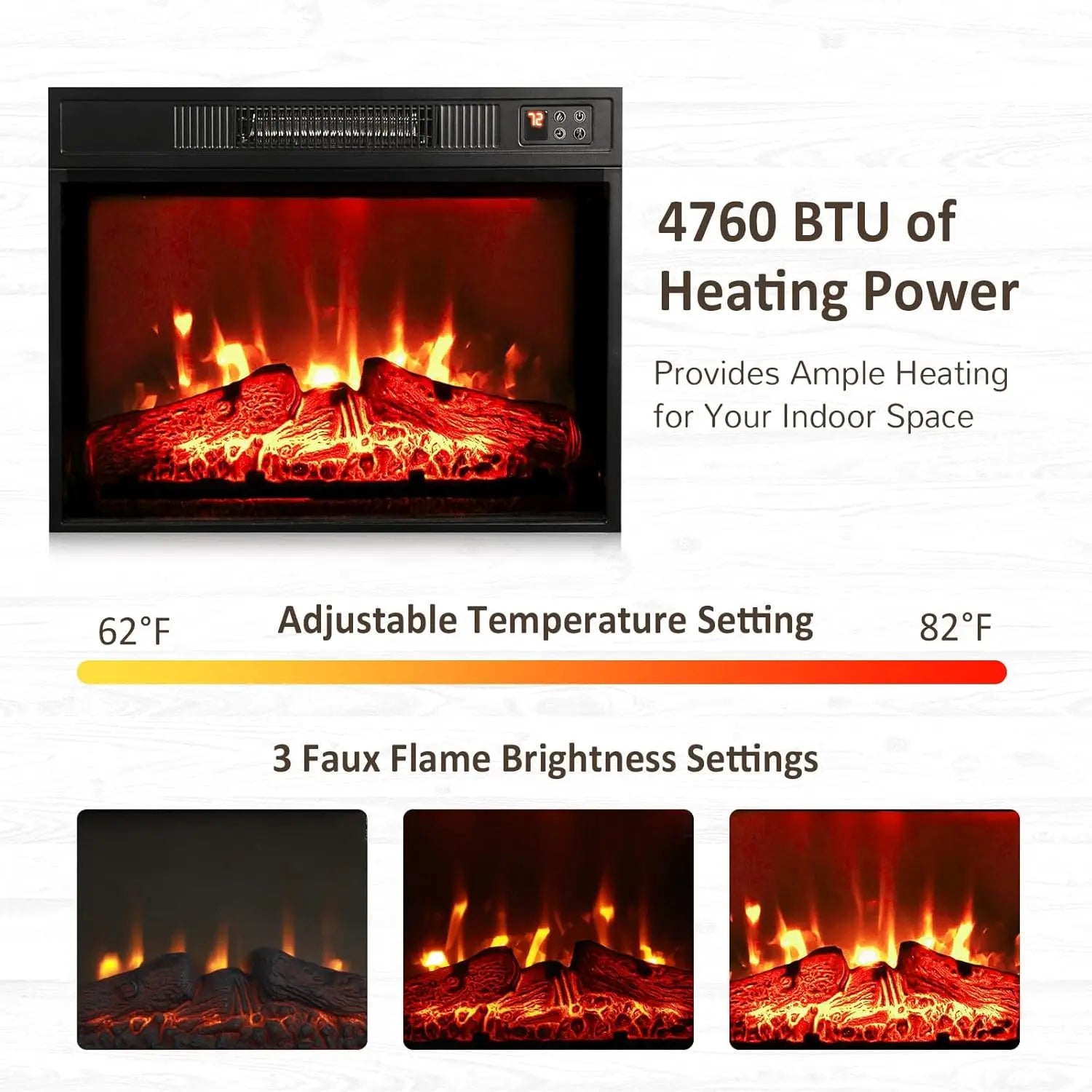 72" Electric Fireplace Mantel/Cabinet