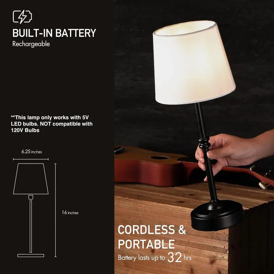 Cordless LED Lamp w/Dimmer rechargeable