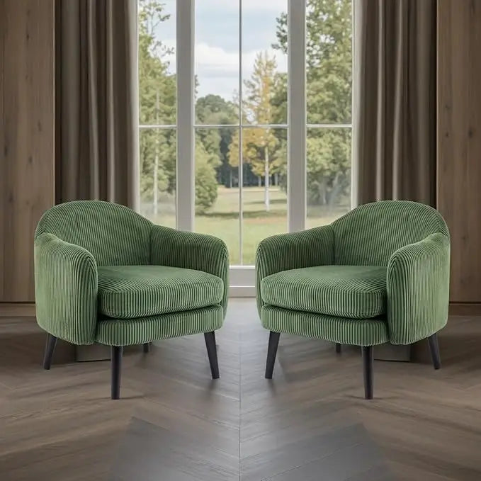 2 30.3" Wide Modern Barrel Armchairs