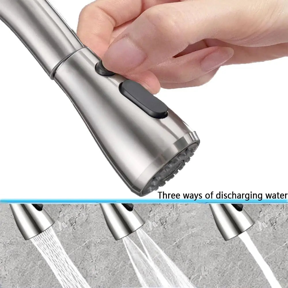 Pull Down Spray Head 3 Modes W 9 Adapters,