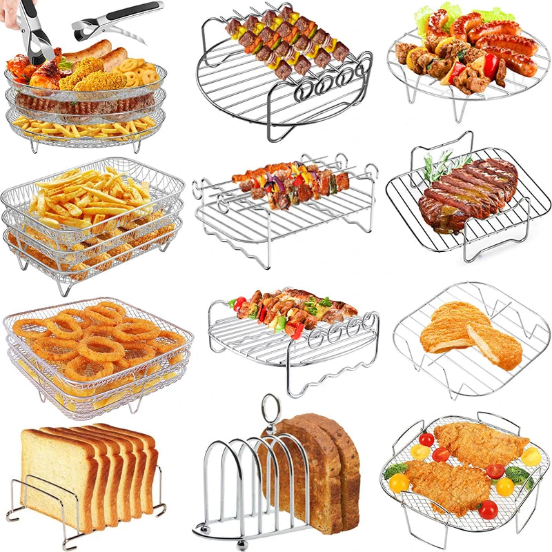 Air Fryer Baking Rack Metal Square/Round/Rectangle