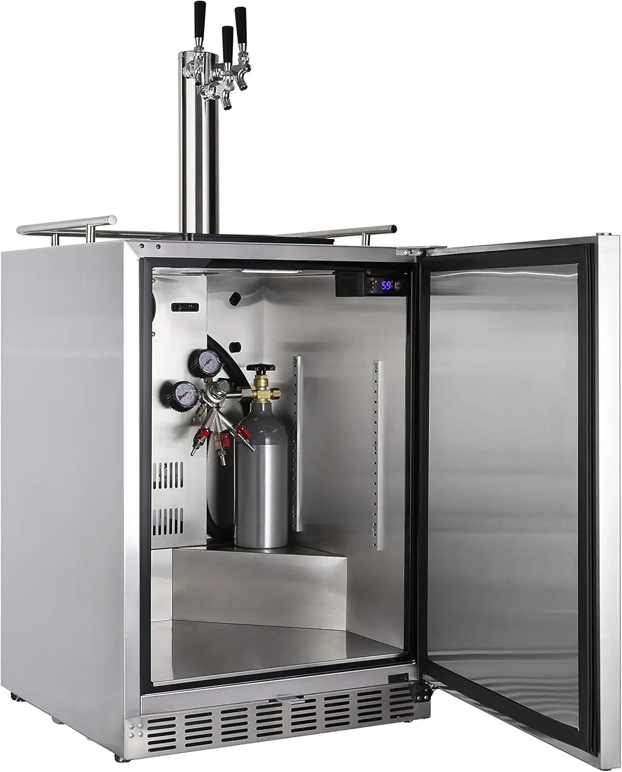 24" Under Counter Double Drawer Fridge Stainless