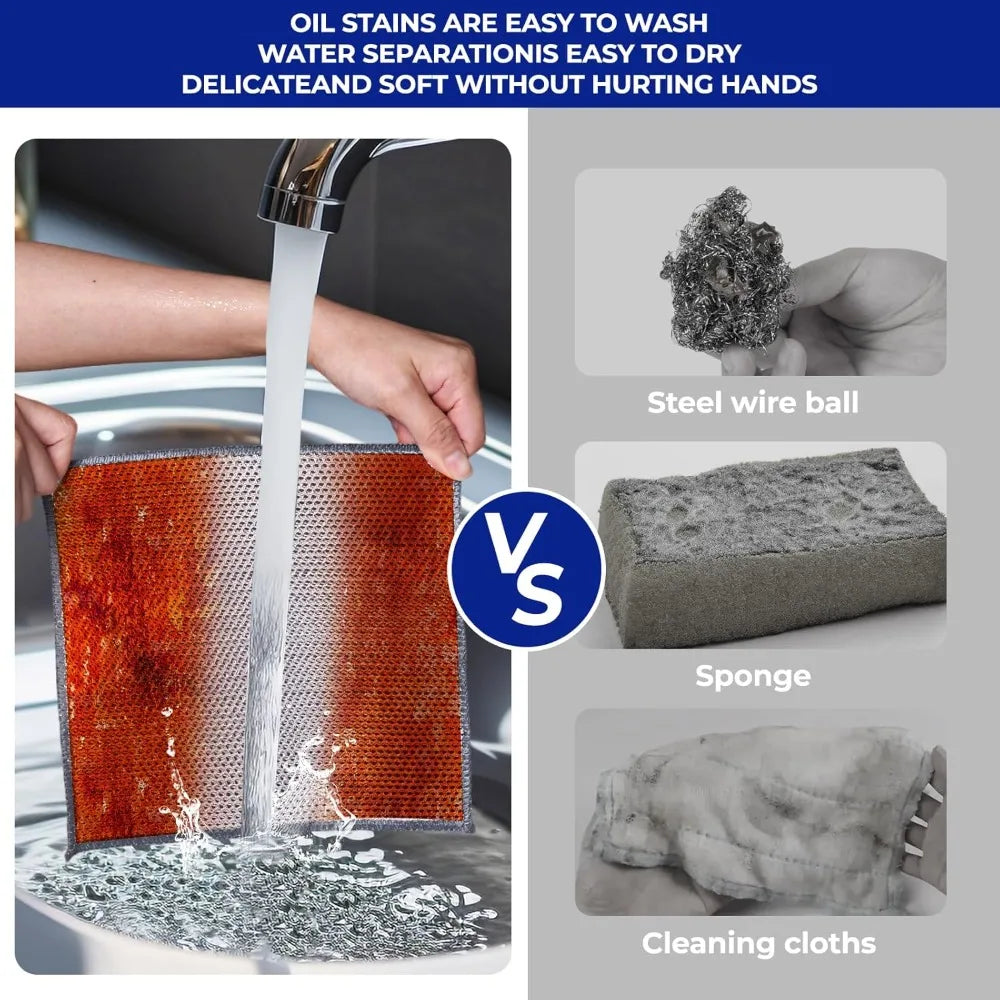 12 PCS Reusable Quick-Dry Steel Wire Dishcloths