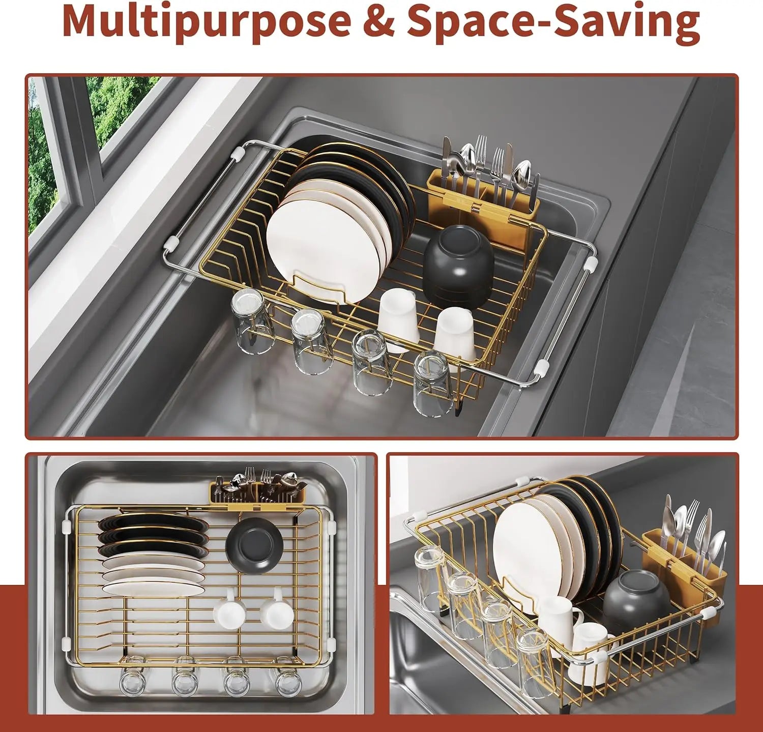 Stainless Steel Dish Rack, Expandable