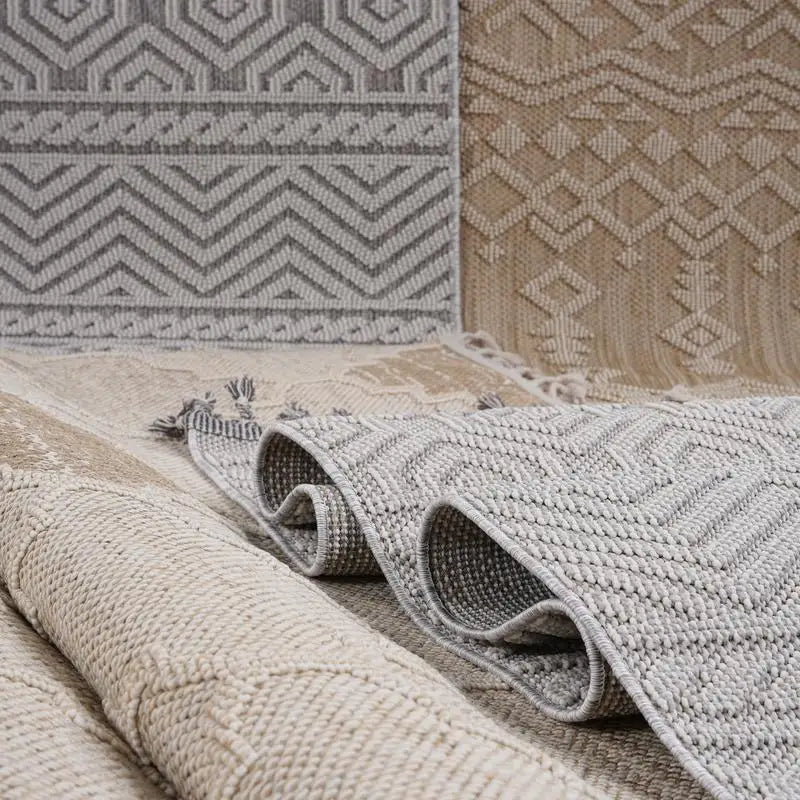 5x7 Geometric Mocha Indoor/Outdoor