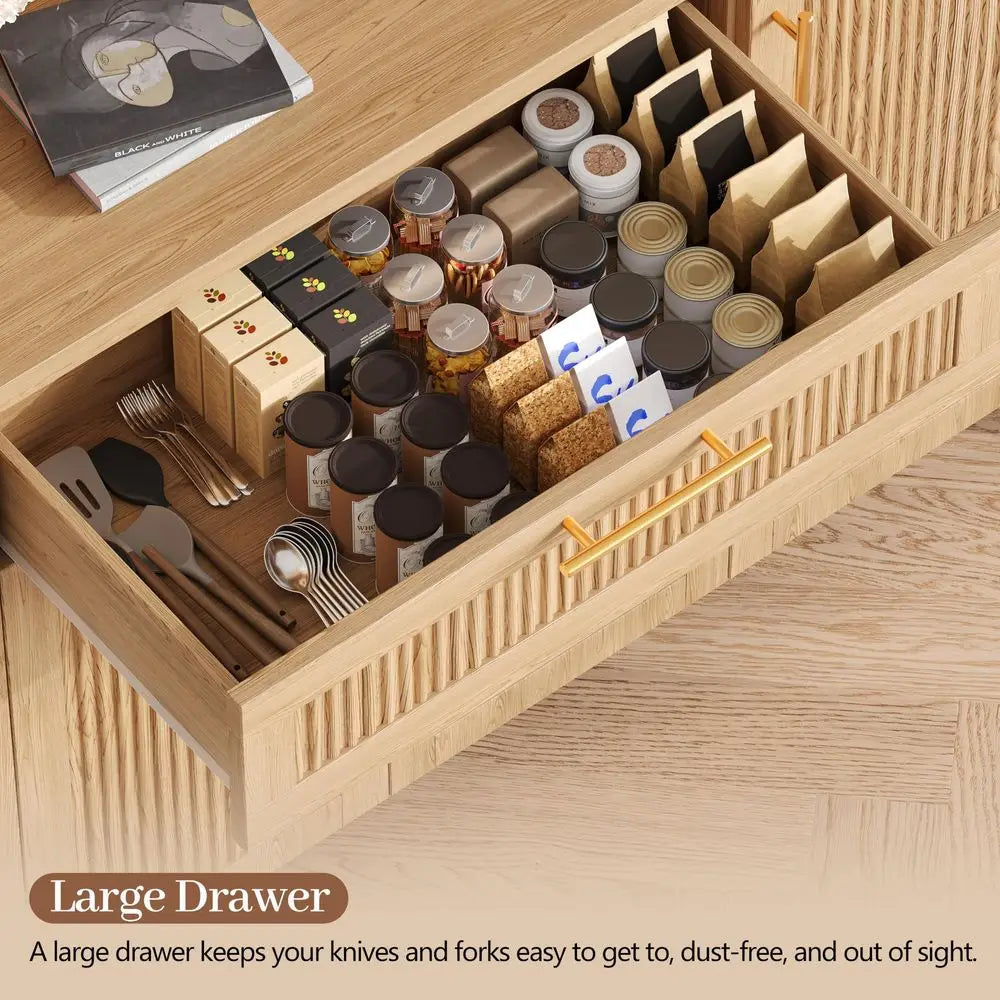 Kitchen Pantry Storage Cabinet W/Charging Station