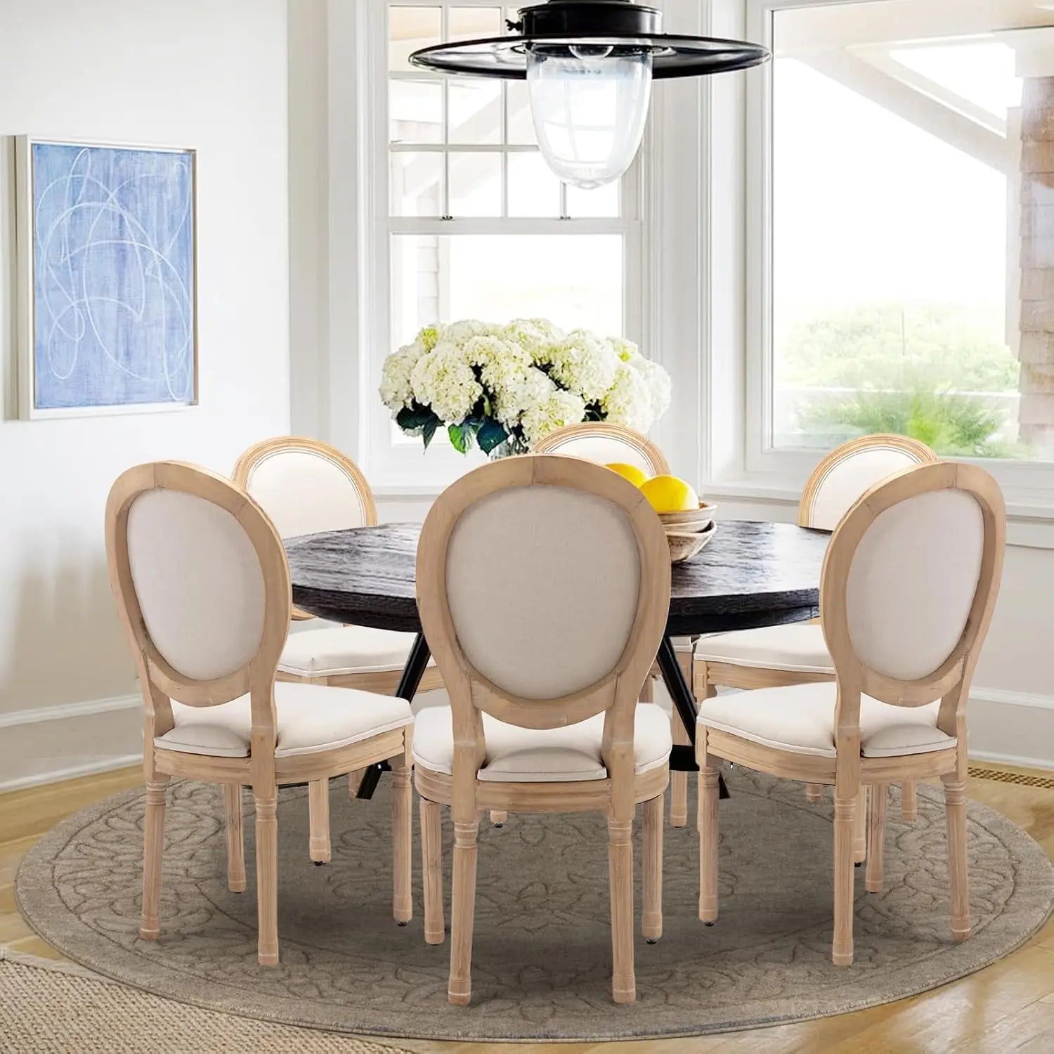 6 Upholstered French Country Oval
