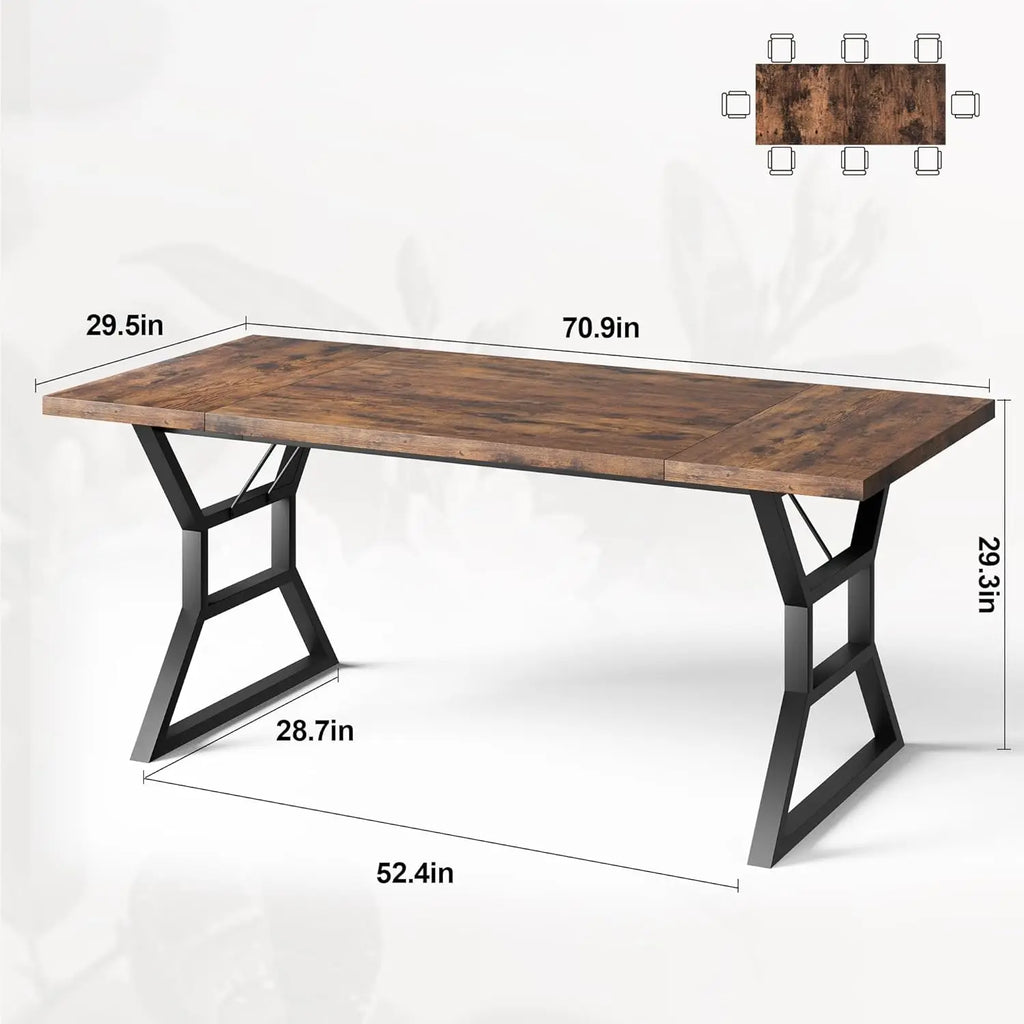 70.9" for 6-8 Wooden Rectangular Heavy-Duty