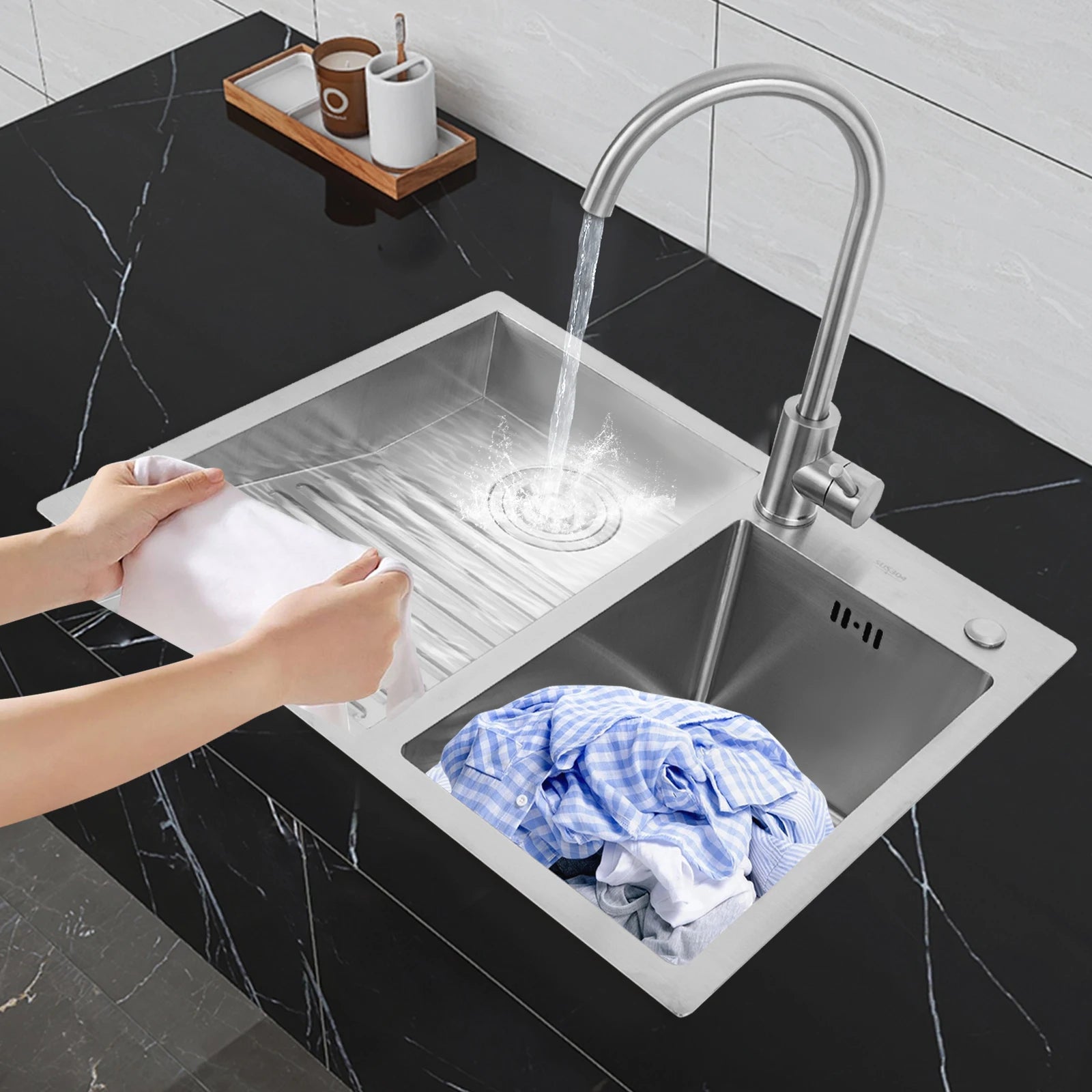 23.62" Modern Laundry Sink Stainless