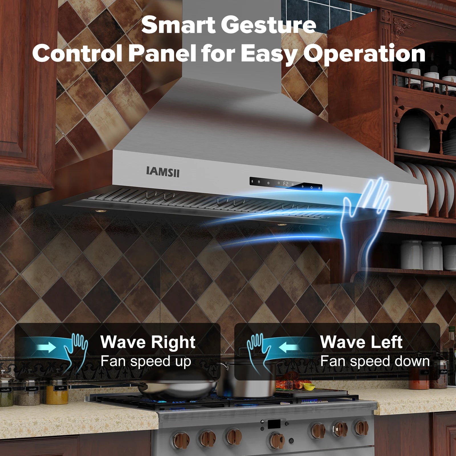 Wall Mount Range Hood 48 inch, 1200 CFM