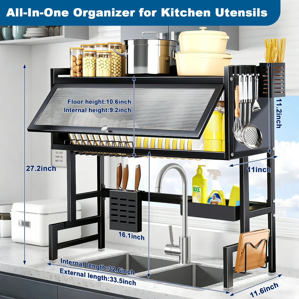 Dish Rack for Kitchen Sink, Space Saving