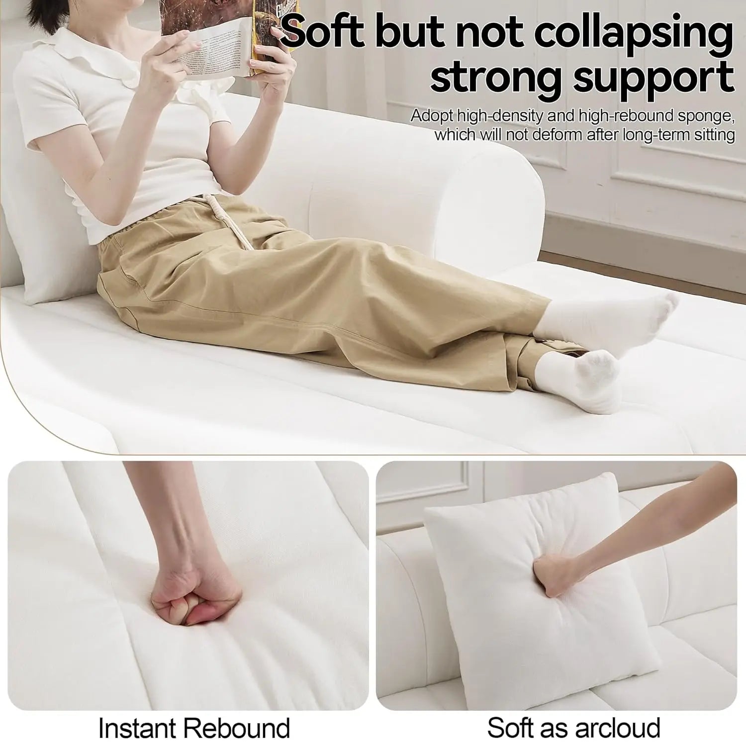 119'' Curved Boneless Sofa