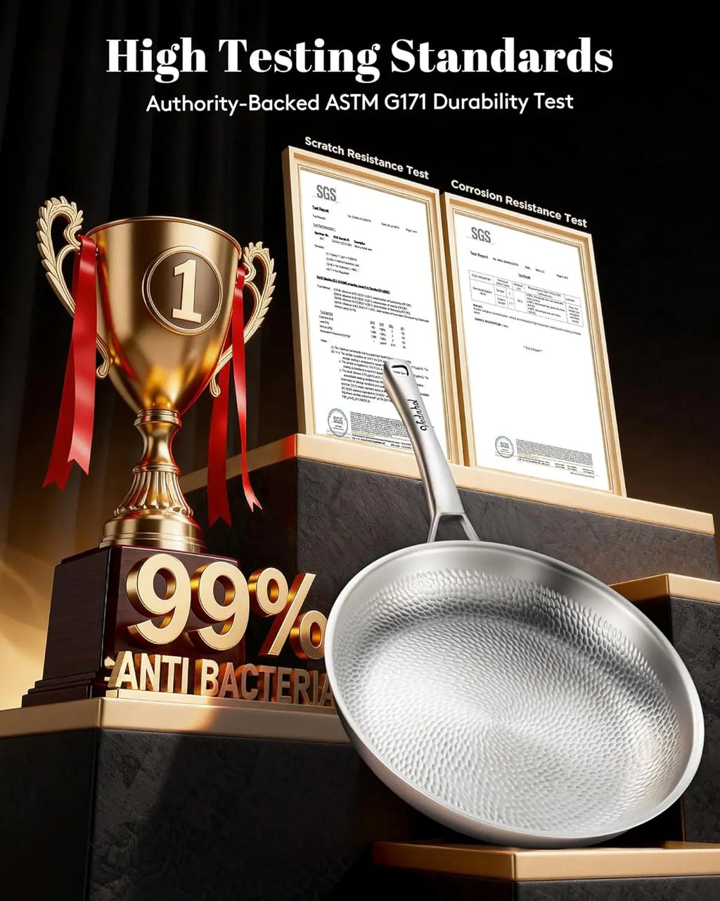 Pan, 12" Pure Titanium Hammered Pro