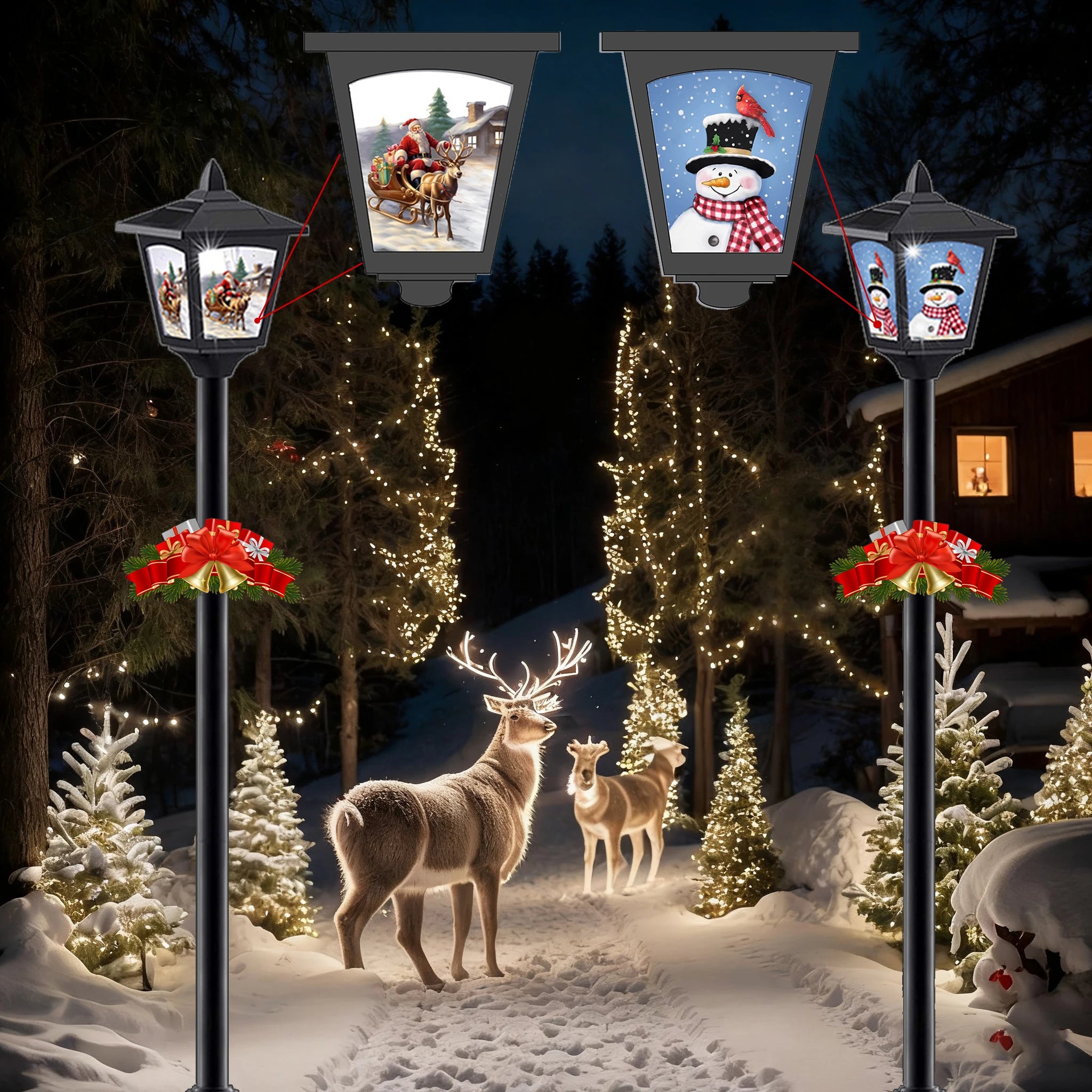 2 40" Christmas Mini Solar Lamps